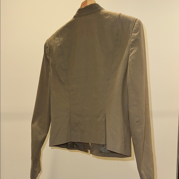 Theory Army Green Blazer Jacket Tailored Modern Design - Picture 4 of 4